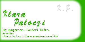klara paloczi business card