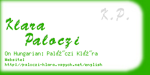 klara paloczi business card